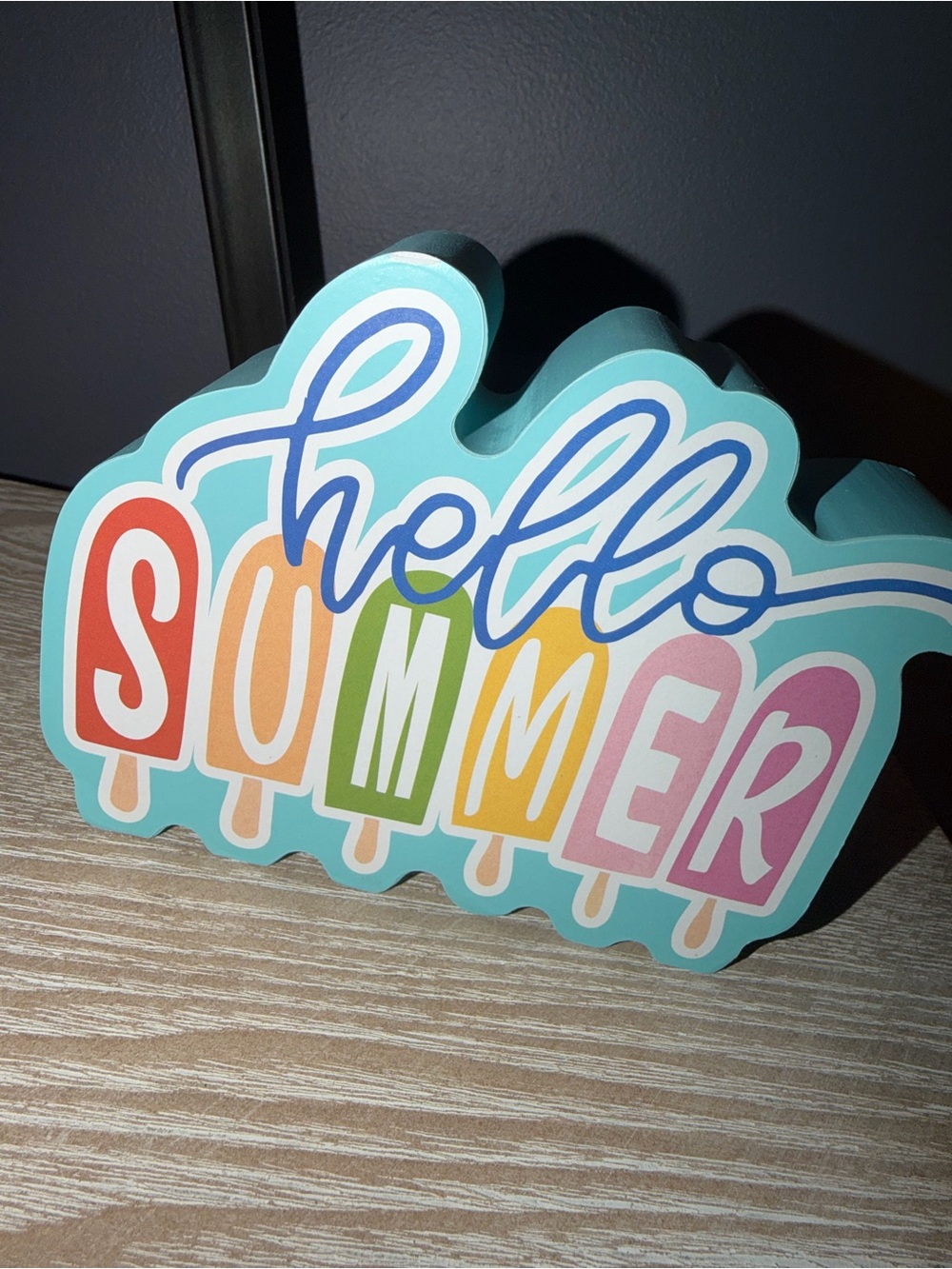 Hello Summer Popsicle Decorative Sign - Picture 2 of 4